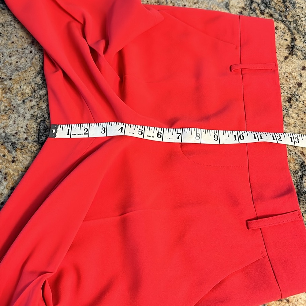 Alice + Olivia high rise slim cut trousers in poppy red - Picture 9 of 12